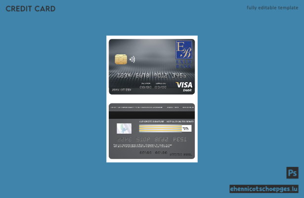 Beispielvorschau der Comoros Exim Bank Visa-Karte